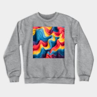 Vibrant Colorful Wave Lines Abstract Art Crewneck Sweatshirt